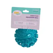 ZippyTuff Large Teal Blue Squeaker Ball Durable Flexible Dog Toy 3 Inches