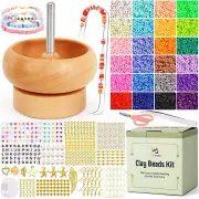 Clay Beads Kit with Bead Spinner, Jewelry Making Bead Spinner with 4800 PCS Clay