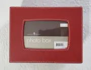 Winter Home Red Faux Leather Photo Box with 4" X 6" Picture Frame on Top Target