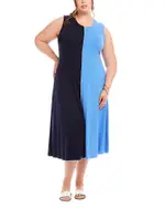 Karen Kane Plus Color Blocked Midi Dress