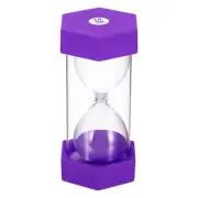 10 Min Sand Timer,Hexagon with Plastic Cover,Count Down Sand Clock Glass Purple