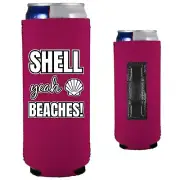 Shell Yeah Beaches Magnetic Slim Can Coolie; Compatible with Ultra
