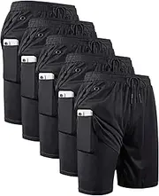 [JWJ] Men's 2 in 1 Workout Running Shorts 7 Inch Lightweight Athletic Gym Shorts with Compression Liner
