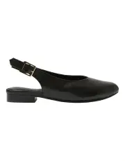 [Wide Steps] Delta Flat Shoes in Black Leather