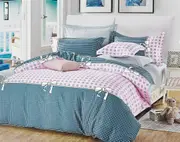 Pink Dots Checks Duvet/Doona/Quilt Cover Set Queen/King/Super King Size M419