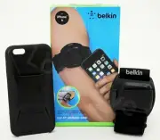 NEW Belkin iPhone 6/6S Clip Fit Armband + Case BLACK Train Run Strap Jog Cover