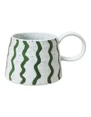 [Robert Gordon] Celeste Hand Painted Mug in Green Stripe
