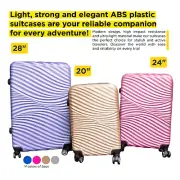 Luggage 3 Piece Sets PC Durable Suitcase with Wheels TSA Lock, 20"/24"/28" Light