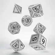 Q-Workshop Exotic Dice Sets: White & Black Runic Dice (7) QWSSRUN02