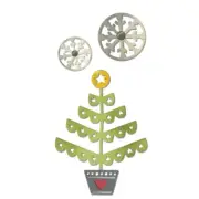 SIZZIX Christmas Tree and Snowflakes Thinlits Cutting Die 660726 Retired