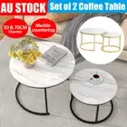 Set of 2 Coffee Table Industrial Nesting Centre Accent Table Room Apartment Loft