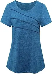[Generic] Women Short Sleeve Yoga Top Quick Dry Running Workout Sports T-Shirt Activewear