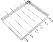 Barbecue Skewers Set, Stainless Steel Outdoor Kebab Grill Skewers with Foldable BBQ Holder for Gas Grill, Charcoal Grill, Smoker