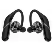 [True Wireless] Portable bluetooth Earphone TWS Bass Stereo IPX6 Waterproof Sport Headset With Mic BLACK-GRAY COLOR