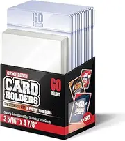Semi Rigid Card Holders – 100 Bundle - 50 Card Holders for Trading Cards and 50 Soft Sleeves for PSA, SGC, BGS, CSG - Baseball Card Sleeves - 3-5/16" x 4-7/8" Including 1/2" Lip