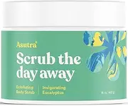 ("Invigorating Eucalyptus" Body Scrub - 12oz) - Best ORGANIC Exfoliating Body Scrub - "INVIGORATING EUCALYPTUS" - 100% Pure Dead Sea Salt Scrub / Ultra Hydrating & Moisturising with SKIN SMOOTHING Jojoba, Sweet Almond & Argan Oils - 350ml