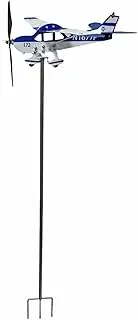 Metal Airplane Weather Vane - Weather Vane for Roof | Cessna 172 Wind Vane, Mountable Wind Direction Gauge, Outdoor Garden Stake, Art Style Ornament, Breeze Spinner for Yard, Patio Decor