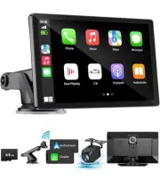 Wireless Apple Carplay Screen for Car 4K Dash Cam, 9" Android Auto Q9S