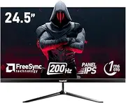 Gawfolk 24.5 Inch Gaming Monitor, 200Hz PC Monitor FHD 1080P Frameless Computer Monitors, VA, sRGB 100%, DisplayPort, HDMI, Eye Care, Wall Mount Compatible
