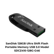 SanDisk 128GB Ultra Shift Flash Portable Memory USB 3.0 Model SDCZ410-128G-G46