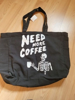 Need More Coffee Skeleton Canvas Tote Bag
