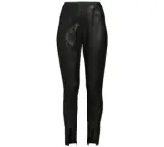 Elie Tahari Women’s Split Hem Faux Leather Pants In Noir Sz L NWT