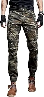 [HanzhuoLG] Pants Men Military Tactical Camouflage Cargo Pants Training Work Camo Combat Army Male Clothing Small Straight Foot Trousers for Men's Yellow Camouflage L