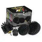 BBQ Grill Cleaning Ultra Stiff Drill Powered Cleaning Brushes 4 Piece Kit Black