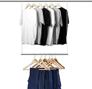 STORAGEIDEAS Hanging Closet Rod, 17-29In Adjustable Width and Up to 37In Height Adjustable Closet Rod Extender, Double Closet Rods Hanging Bar, Space-Saving Tension Hanging Organizer, Chrome, 1 Pack