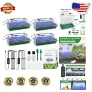 4 Pack Seed Starter Tray with Adjustable Grow Light & Humidity Dome - 160 Cells