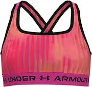 [Under Armour] Girls' Sports Bra G Crossback Mid Printed for Girls