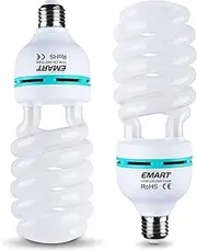 EMART Photography Light Bulb, 2 x 105W 5500K CFL Daylight White Balanced Full Spectrum Lighting Bulbs in E27 for Softbox Photo Video Studio Lights