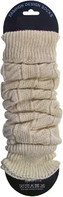 Natural Lambs Wool Women Leg Warmers- Lambs wool and Polyamide Blend- Cable