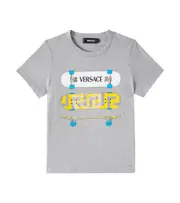 [Versace Kids] Versace Kids Printed cotton jersey T-shirt Y 14 grey