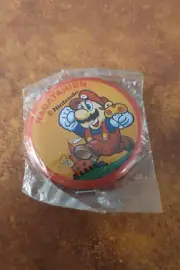 Rare 1980 Nintendo Nagatanien Super Mario Bros NES button badge pin promo smb