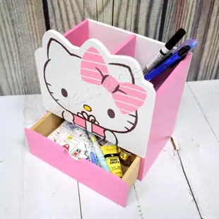 Hello Kitty_凱蒂貓 造型分格收納 單抽屜盒 置物盒 筆桶 桌上 文具收納(正版授權台灣製)