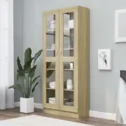 NNEVL Vitrine Cabinet Sonoma Oak 82.5x30.5x185.5 cm Chipboard