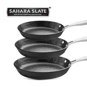 Kleva Sahara Slate® - Non-Stick Frying Pan - 3pc Set + Timer Lid and Oil Pourer