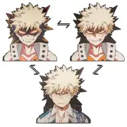 My Hero Academia Anime Katsuki Bakugo Kacchan Decal Sticker 3D 3 face Peeker