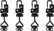 Pack of 4 Tension Latches, Adjustable Quick Release for Tool Boxes, Luggage, Doors, Windows (Black Iron)