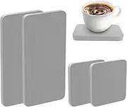 Foeacry Set of 4 Water Absorbent Diatomite Coasters, Diatomaceous Earth Bathroom Trays & Kitchen Soap Dish, Water Absorbing Stone Used for Hand Soaps & Cups & Plants（Grey）