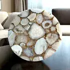 18" Round White Agate Stone Coffee Table Top Modern Handmade Arts Home Decor Top