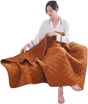 Electric Blanket Queen Size, USB Heated Blanket Machine Washable, Super Cozy Soft Electric Heated Shawl, 3 Heating Levels Auto Shutoff (Color : Brown, Size : 75 * 120cm)