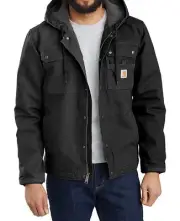 Carhartt Washed Duck Sherpa-Lined Relaxed Fit Utility Jacket Black Size Large