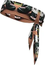 Baseball and Gloves Soft and Breathable Lightweight Headscarf Double-Sided Sports Head Tie