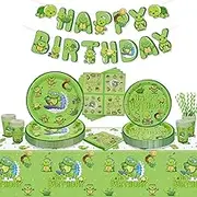 102 Pieces Turtle Party Decorations - Includes Turtle Theme Plates, Napkins, Cups, Birthday Banner for Under The Sea Party Decorations Baby Shower Boys Girls Supplies, Serves 20