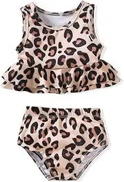 [Aalizzwell] Toddler Baby Girl Bathing Suit Two Piece Swimsuit Bikini Beach Wear