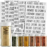 145 Spice Labels Stickers for Food Containers - Water Resistant Clear Spice Jar