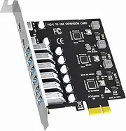 GLOTRENDS 6 Port USB-A + 2 Port USB-C 3.0 5Gbps PCI-Express USB Adapter Card, Compatible with Windows and Linux (Not Support Mac OS)