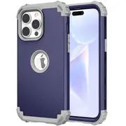 MCC Impact iPhone 15 Pro Shockproof 3in1 Rugged Case Cover Apple 15Pro [Dark Blue]